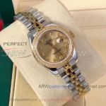 Perfect Replica TW Rolex Datejust Stainless Steel Case All Gold Diamond Bezel 28mm Women's Watch